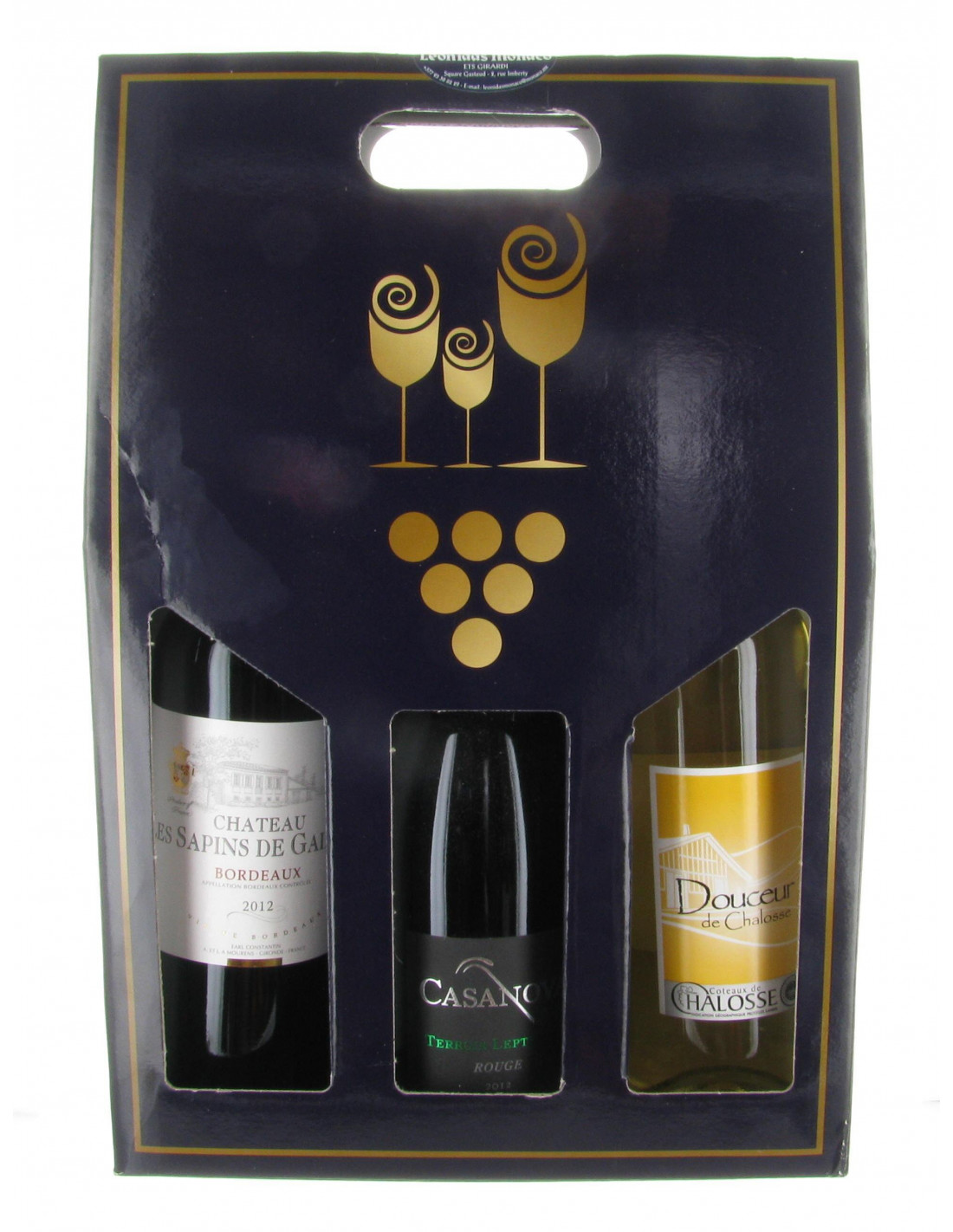 Coffret vide pour 3 bouteilles de vin